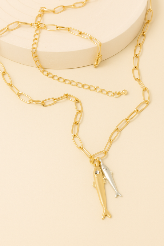 Fortuna Duo Fish Necklace