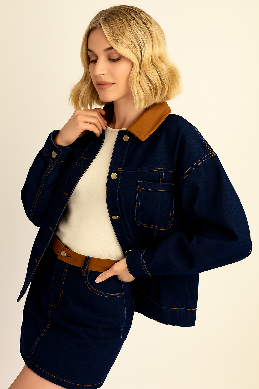 The Contrast Denim Set