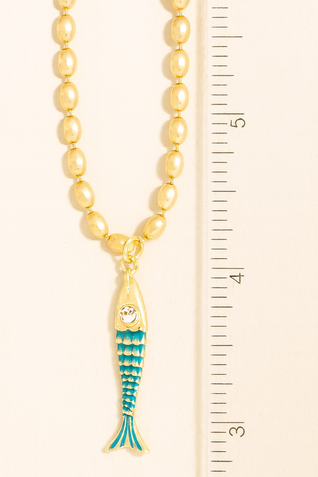Golden Fish Beaded Necklace